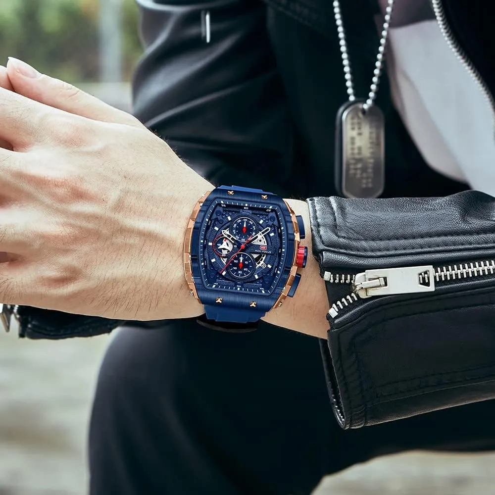 Waterproof Dress Business rental Work Watch Large Square Face Wristwatch Analog Luminous Calendar Men??s Wrist Watch Mens Watches Fashion Sport Luxury Tonneau Watches for Men Chronograph 