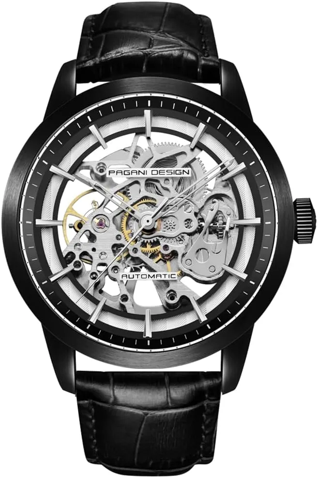 Waterproof Fashion copper weed tenuous model Casual Hollow Self Winding Mechanical Wrist Watch Pagani Design 1638 Men's Skeleton Automatic Watches 43MM Dial Genuine Leather Strap 
