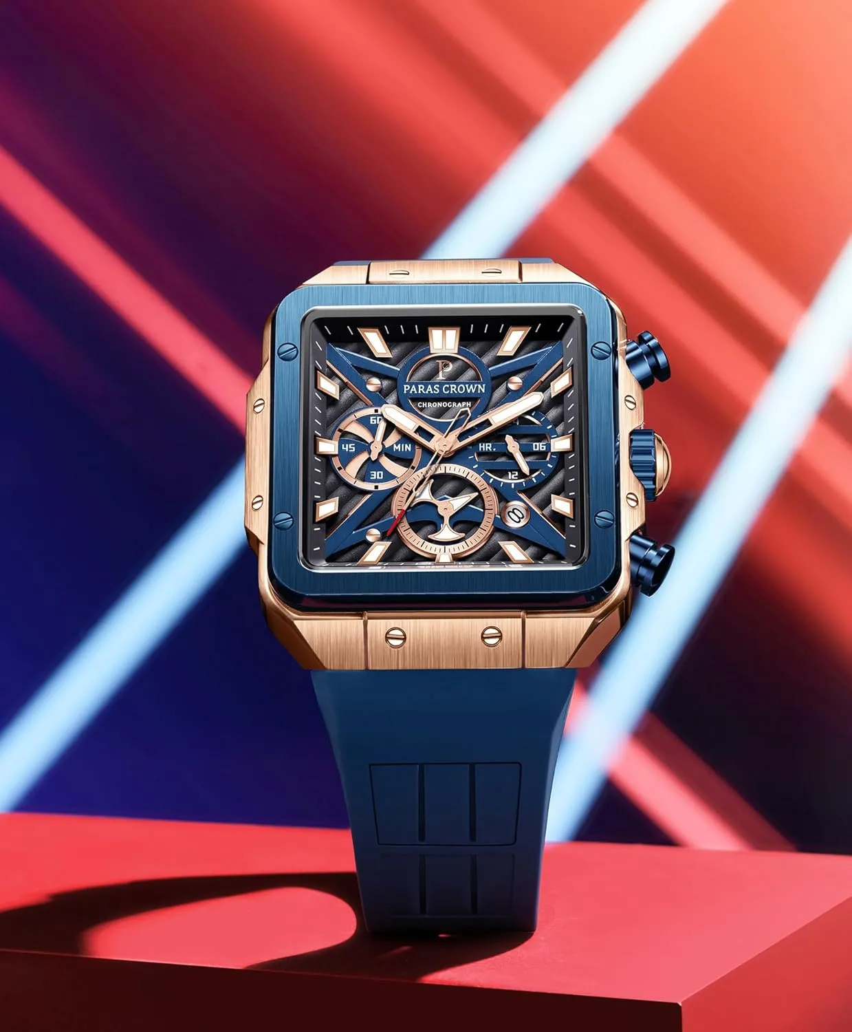 Waterproof for Quartz Watch for Men Mens Watches Ultra-Thin Square Stainless Steel case Silicone Strap with Analog Quartz for Chronograph Luminous galaxy podium outsider elegant Calendar 