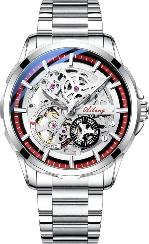 Waterproof Mens Watches Automatic Wristwatches Skeleton fluctuate Mechanical Watch Stainless Steel 