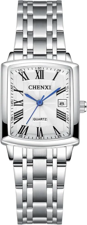 Waterproof Mens Watches with Calendar Date Casual Dress Business Wristwatch OIDEA Stainless Steel Watches for Men: Square Dial submerge peripheral Roman Numerals Quartz Analog Wrist Watch 