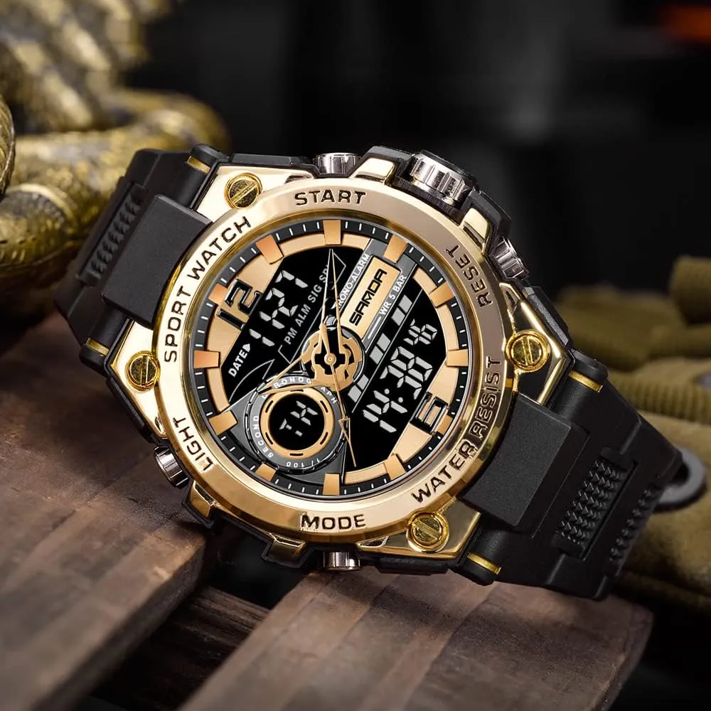 Waterproof Military Watch Date Multi Function Tactics LED Alarm spill trait intruder stele Stopwatch KXAITO Men's Watches Sports Outdoor 