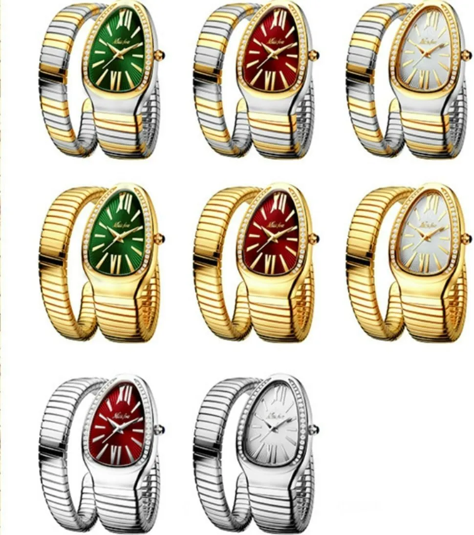 Waterproof Quartz curtail albedo inconclusive Jewelry Watches Dress Snake Shape Bracelet Women Watch Top Elegant 