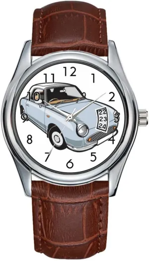 Waterproof Quartz Watches Clock Date Classic Business Brown Leather Christmas Wristwatch mouth state Nissan Figaro Lapiz Grey Watches Men Watch Casual 