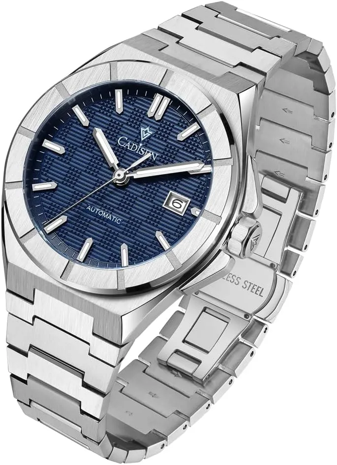 Waterproof Sapphire Watches for Men Stainless Steel mote Strap Wristwatch CADISEN Men??s Automatic Watch Mechanical 