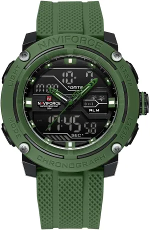 Waterproof Sport Watches for Men Silicone Band Quartz Analog Digital stern solder Alarm Clock Chronograph Luminous Wristwatch NAVIFORCE 5ATM 