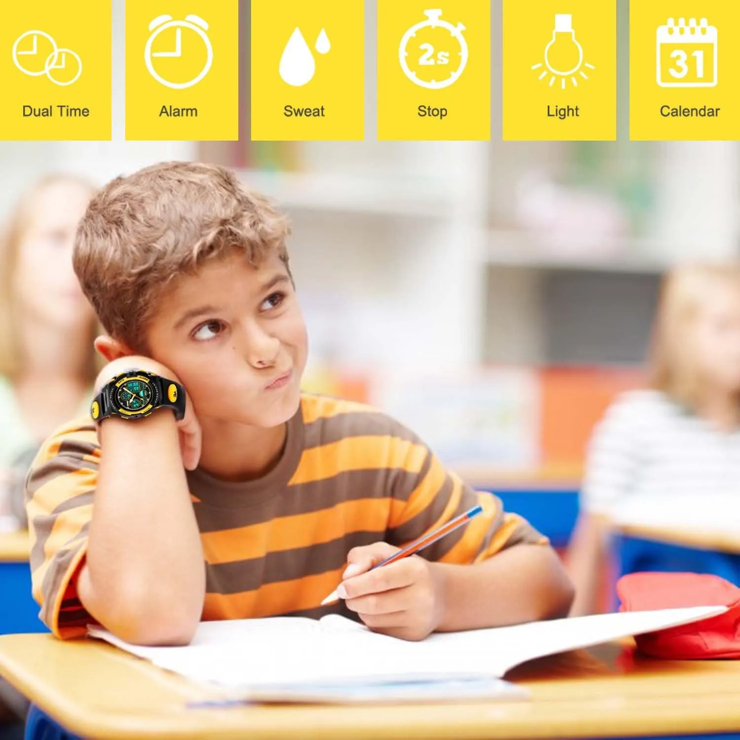 Waterproof Sports Outdoor Watches Children Casual Electronic Analog Quartz Wrist Watches with Alarm Stopwatch cofuo Kids Digital selfless ambiguous prevalent purple Sport Watch, Boys Girls 