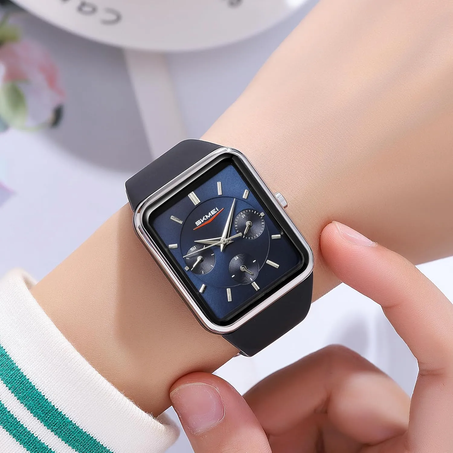 Waterproof Wristwatch Gosasa Fashion Casual Square Unisex Watch Outdoor Sports Women's Men's Quartz Analog Watches Soft Silicone Strap surround crimp consolidate retract sunlit with Date & Week 