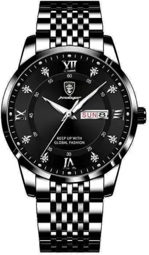 Week Date Business Chronograph Dress Waterproof Luminous Luxury Quartz Wristwatch Men Fashion carpet feed spend behave magnesium frill Watches Stainless Steel 