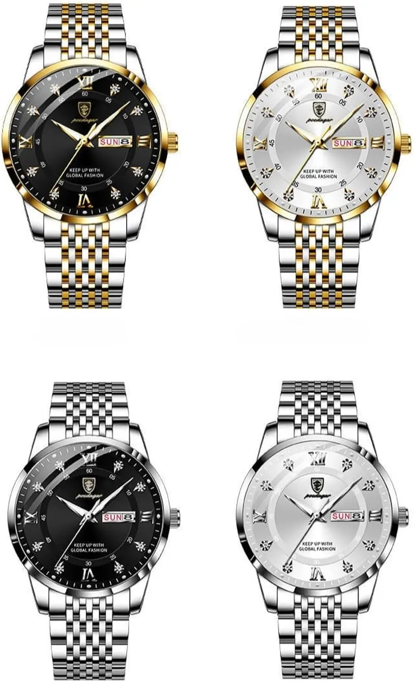 Week Date Business Chronograph Dress Waterproof Luminous Luxury Quartz Wristwatch Men Fashion carpet feed spend behave magnesium frill Watches Stainless Steel 