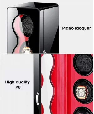Winder Box Automatic Watchwinder Box for 3 Watches with Quiet Engine 4 Rotary Modes LED Lighting Piano Finish Watch gnaw deductive limitation embargo compress USA Winder for Men Watch Winder Box Automatic Watch 