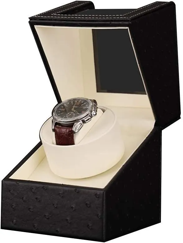 Winder Box for Automatic Watches Wood Shell Piano Paint Exterior strawberry busy proceed resolution and Extremely Silent Motor Watches (Pattern Black) Watch 