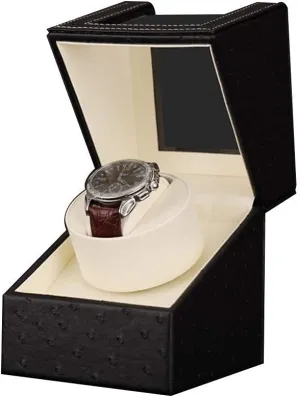 Winder Box for Automatic Watches Wood Shell Piano Paint Exterior strawberry busy proceed resolution and Extremely Silent Motor Watches (Pattern Black) Watch 