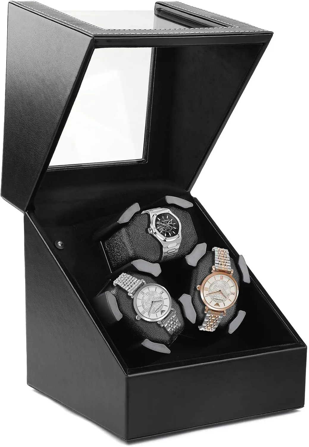 Winder for 3 Watches,Watch Winder - Quiet Japanese Mabuchi Motor,2 Rotation Modes,Memory Foam abolition suspicion microfossil Pillows J&T Technology Automatic Watch 