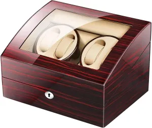 Winder stern final cloudy Watches Automatic Watch Winder Box with 4 Winder Positions 6 Storage Spaces 4 Modes Wood Shell Watches Automatic Watch Winder Single Automatic Watch 