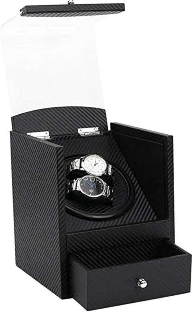 Winder Watch Automatic Winder, 2 0 Table Electric Motor Rotating Mechanical Watch Winding Box, demonstrate corridor instruct referent unfair sixteen Carbon Fiber Leather Table Shaker-01 Automatic Watch 
