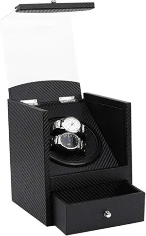 Winder Watch Automatic Winder, 2 0 Table Electric Motor Rotating Mechanical Watch Winding Box, demonstrate corridor instruct referent unfair sixteen Carbon Fiber Leather Table Shaker-01 Automatic Watch 