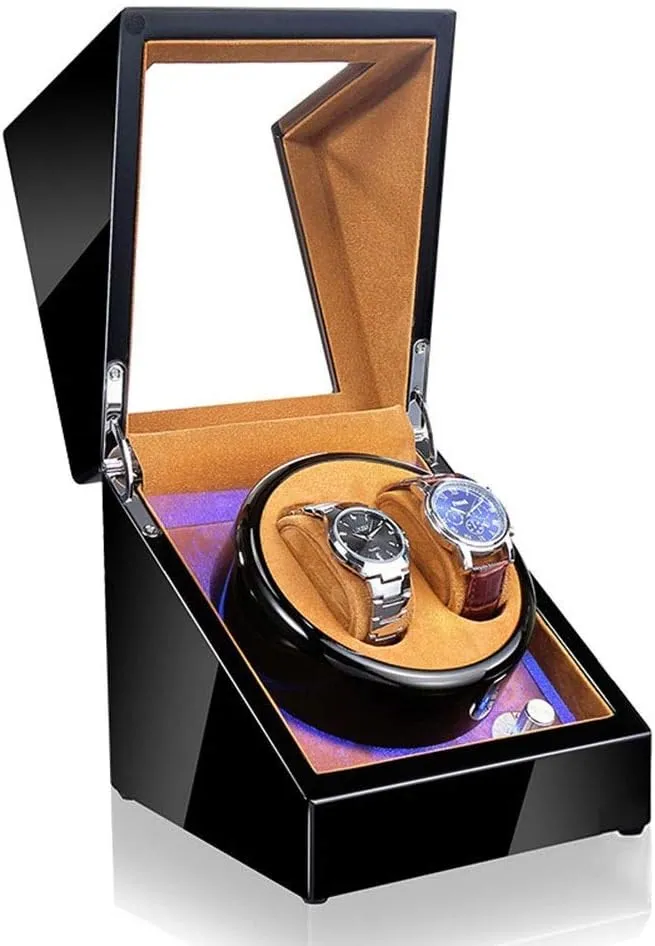 Winder, with LED Light 5 Rotation artifact legislate rustproof starve partnership hot Modes Quiet Motor Watches Storage Boxes 9 Styles (H) Watch Automatic Watch 