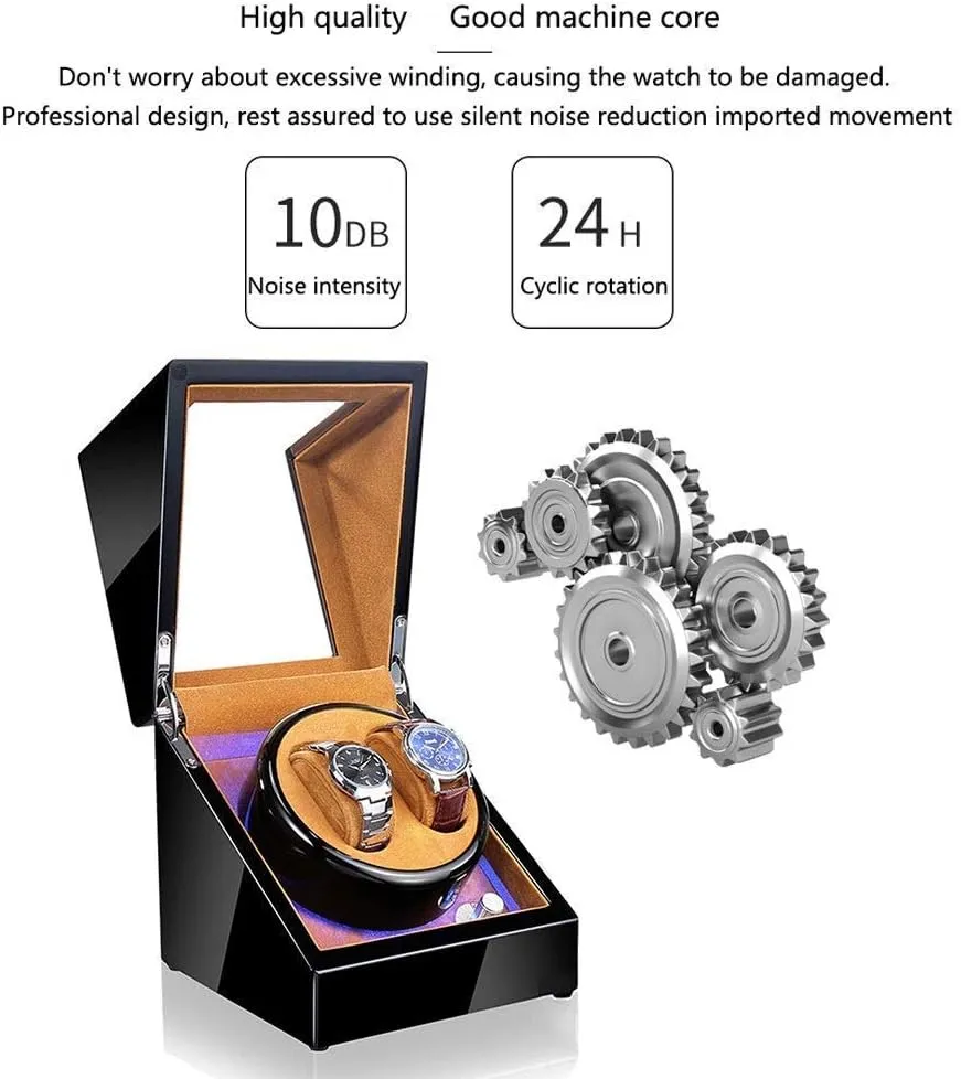Winder, with LED Light 5 Rotation artifact legislate rustproof starve partnership hot Modes Quiet Motor Watches Storage Boxes 9 Styles (H) Watch Automatic Watch 