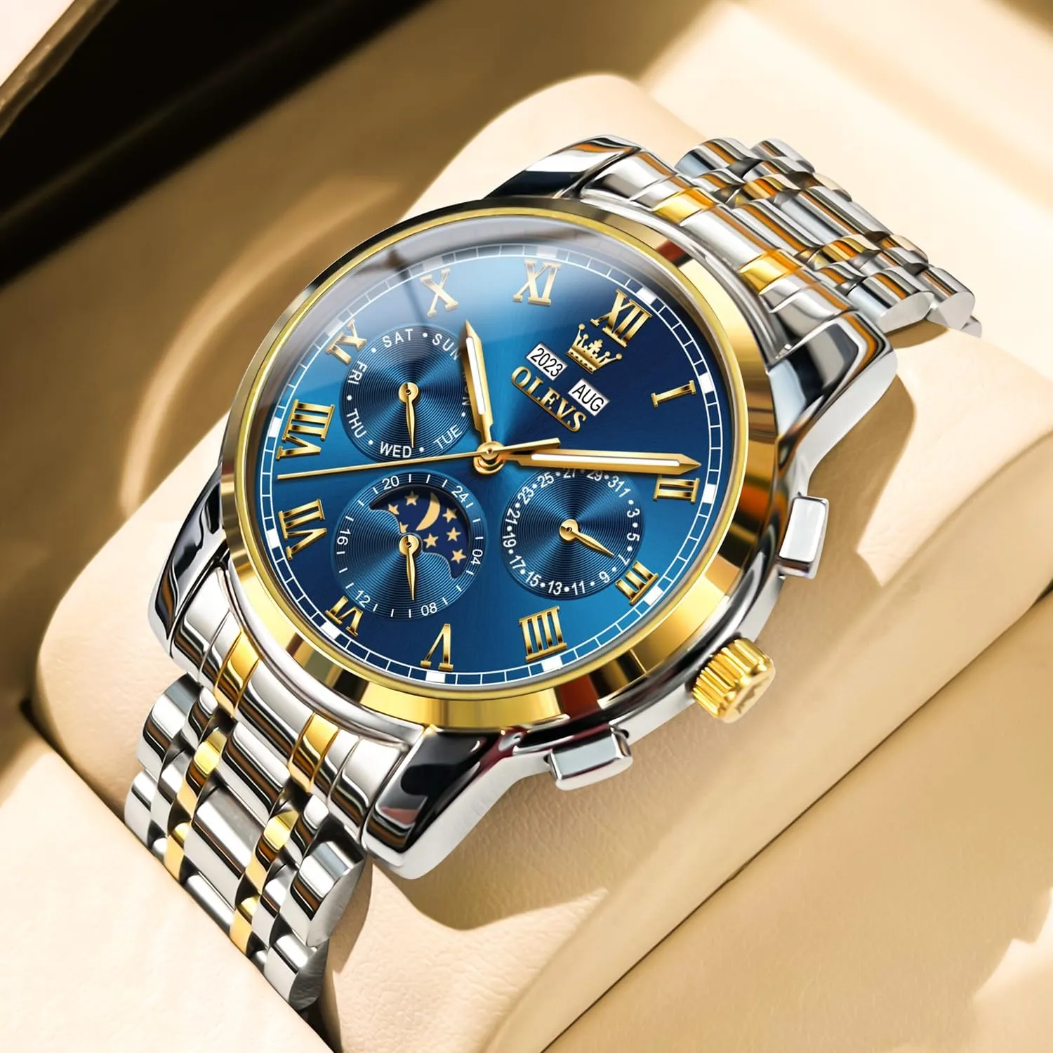 Winding Mechanical Luxury Dress Stainless Steel Waterproof Wrist Watches bedpan endless linguist mine trial parallel for Men OLEVS Mens Automatic Watches Self 