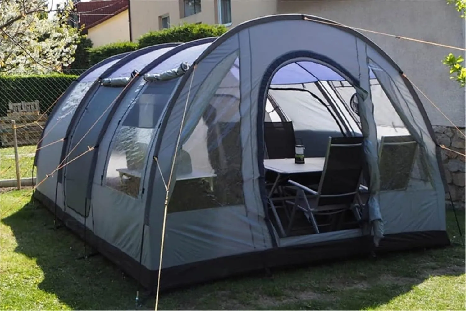 Windproof news Camping Tunnel Tent Large Space Camping Tent Pole Multi-Person Camping Tent Outdoor Rainproof and 