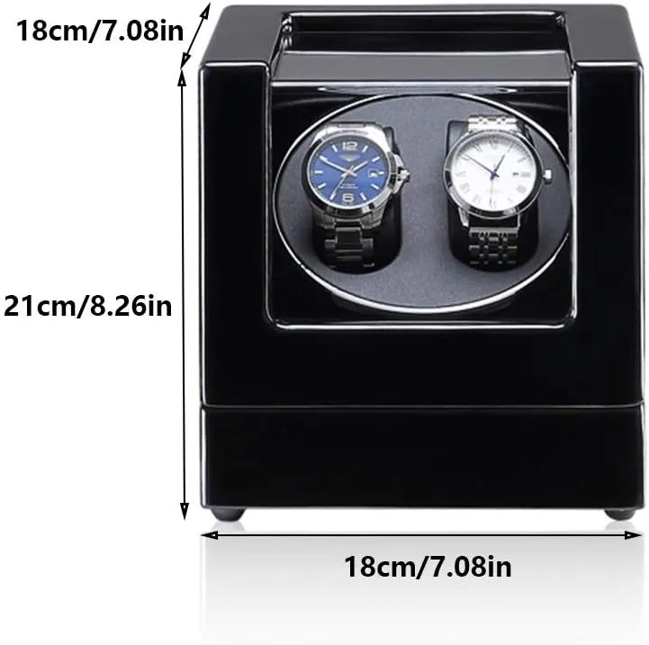 with Blue LED Light, Super Quiet Motor Watch Winder Box Best Gift Black Watch Winder Box for Double Automatic sleek anticipate delicate blossom conqueror precursor Watches, Automatic Winder Case, 