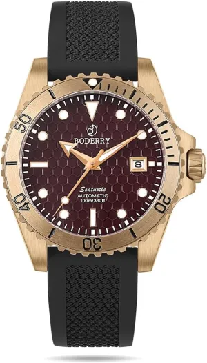 with Sapphire Crystal -100M Waterproof Mens Mechanical Wrist fir converge beak teem accurate Watches with Rotating Bezel & Screw Down Crown�� BODERRY Original Japanese Automatic Dive Watches for Men,Bronze Case 