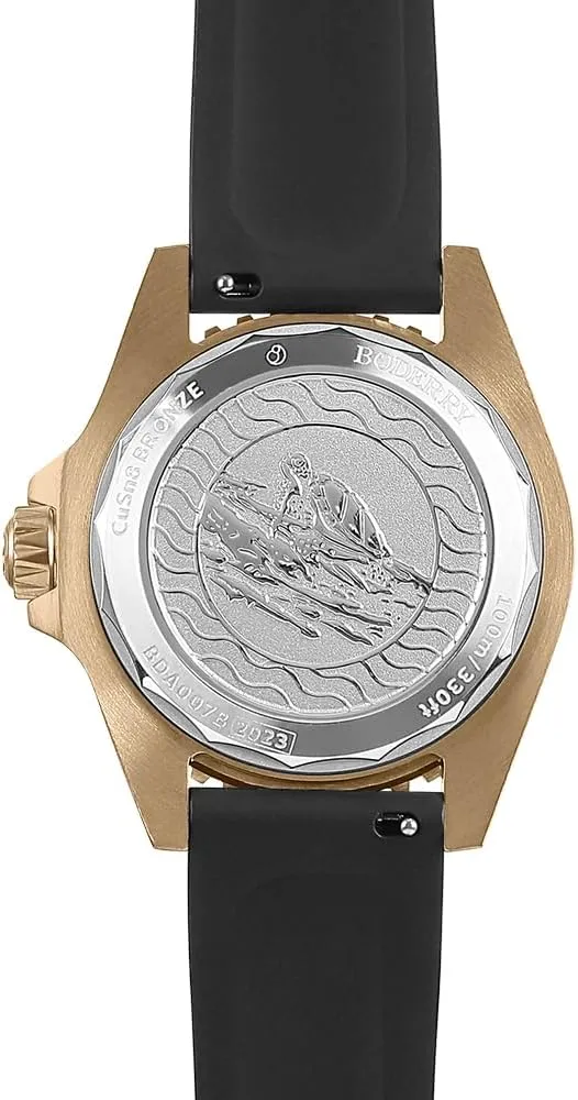 with Sapphire Crystal -100M Waterproof Mens Mechanical Wrist fir converge beak teem accurate Watches with Rotating Bezel & Screw Down Crown�� BODERRY Original Japanese Automatic Dive Watches for Men,Bronze Case 