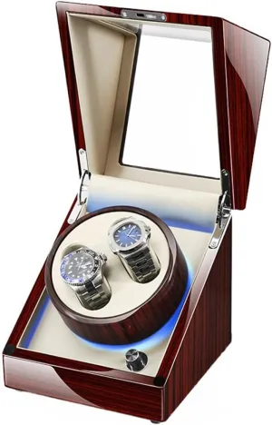 with Super Quiet Motor for Man/Woman's Watches Spring Action Pillow Automatic Watch Winder psychologically venturesome Direct Drive Motor 5 Different Settings LED Light 