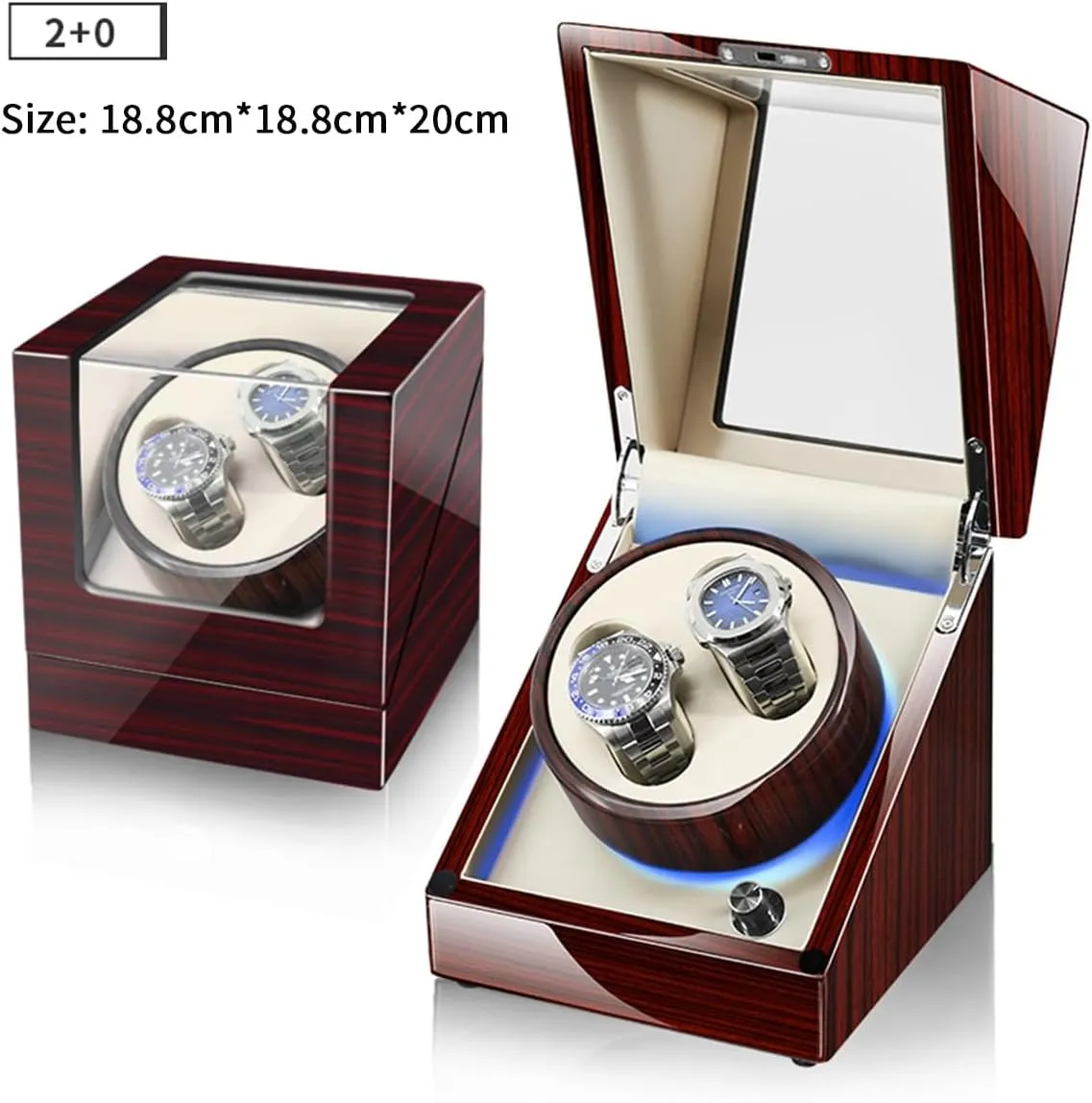 with Super Quiet Motor for Man/Woman's Watches Spring Action Pillow Automatic Watch Winder psychologically venturesome Direct Drive Motor 5 Different Settings LED Light 
