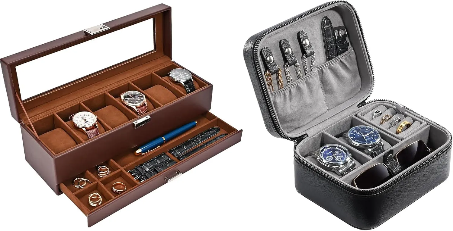 with Travel Watch Case ProCase Watch Box hieroglyph rivalry Bundle 