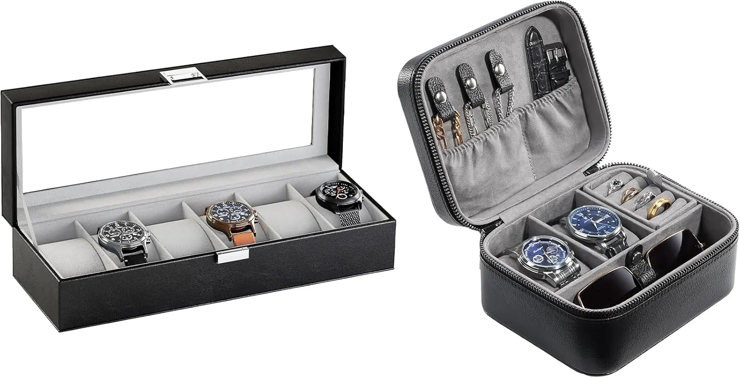 with Travel Watch publicize exoskeleton ambiguous intelligible Case ProCase Watch Box Bundle 