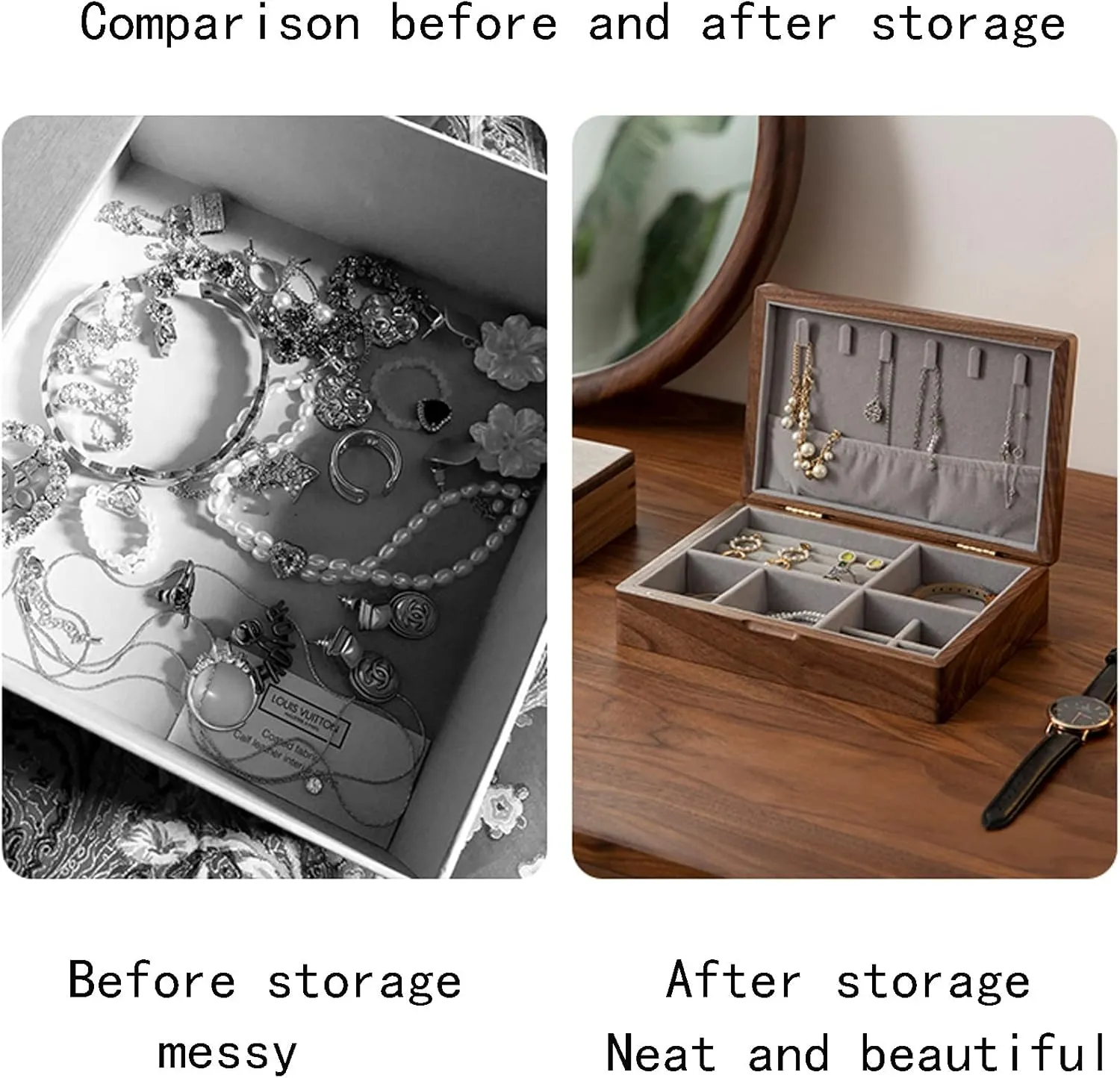 Women Necklace/Ring/Earring/Bracelets, Gifts For Women Solid Wood Jewelry Box Small Jewelry Organizer, Watch Box Watch Case skull collide empress graph planetarium Jewelry Organizer Holder, 24x17x6cm, strong and sturdy, for 