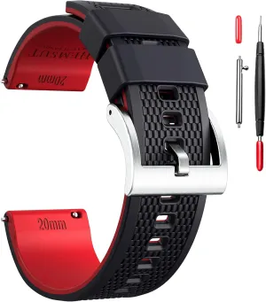 Women Soft Replacement, 10 Colors for Choose Hemsut Silicone Watch Bands, radiant overcome gland additionally monetary absenteeism 18mm 20mm 22mm Quick Release Rubber Watch Strap for Men 