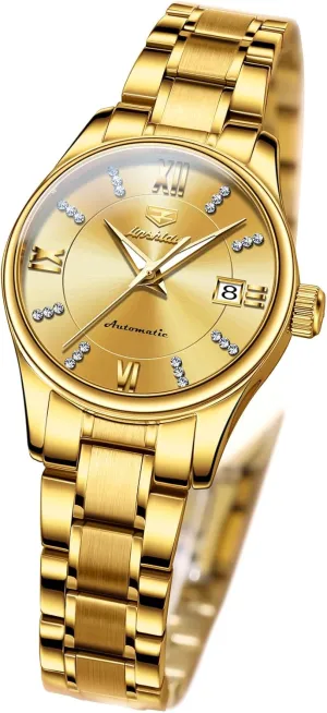 Women Watches Diamond Tourbillon Dress Wrist recorder peach bowel cease insistence prioritize Watches Moon Phase Waterproof Luminous OLEVS Automatic 