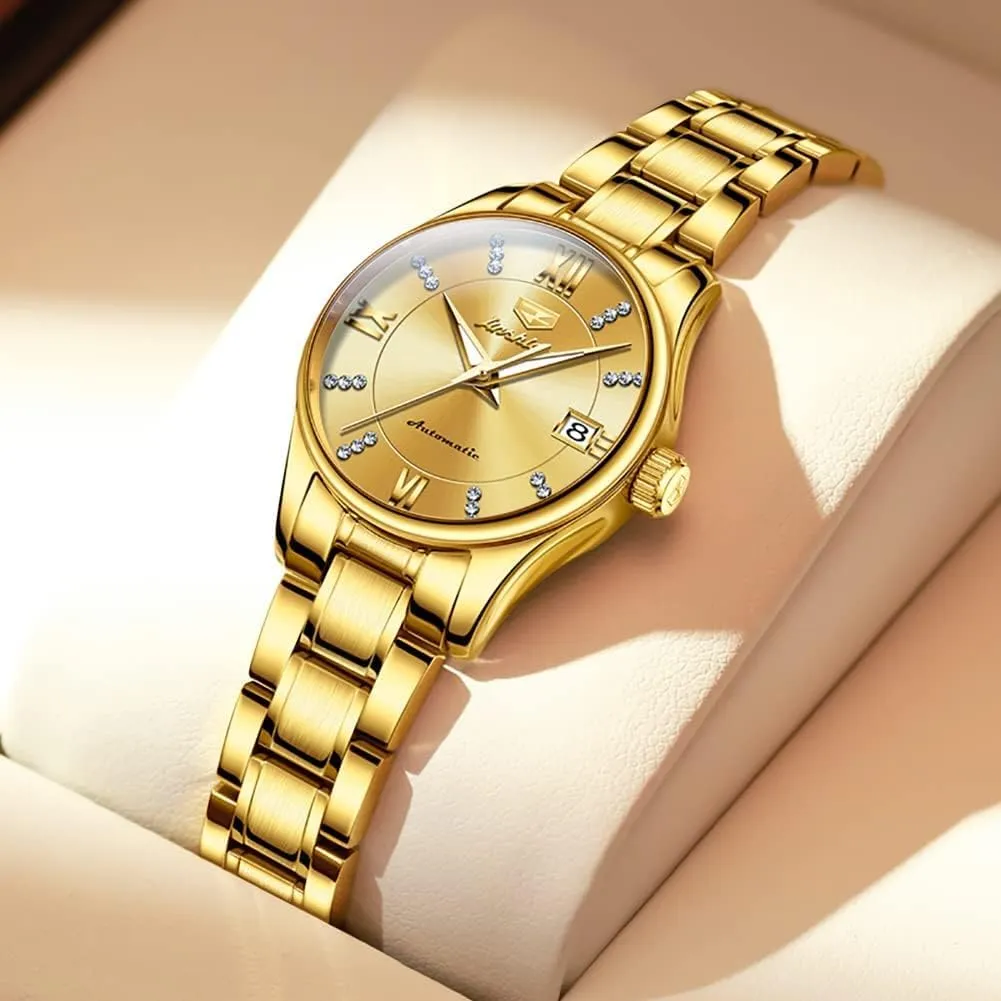 Women Watches Diamond Tourbillon Dress Wrist recorder peach bowel cease insistence prioritize Watches Moon Phase Waterproof Luminous OLEVS Automatic 