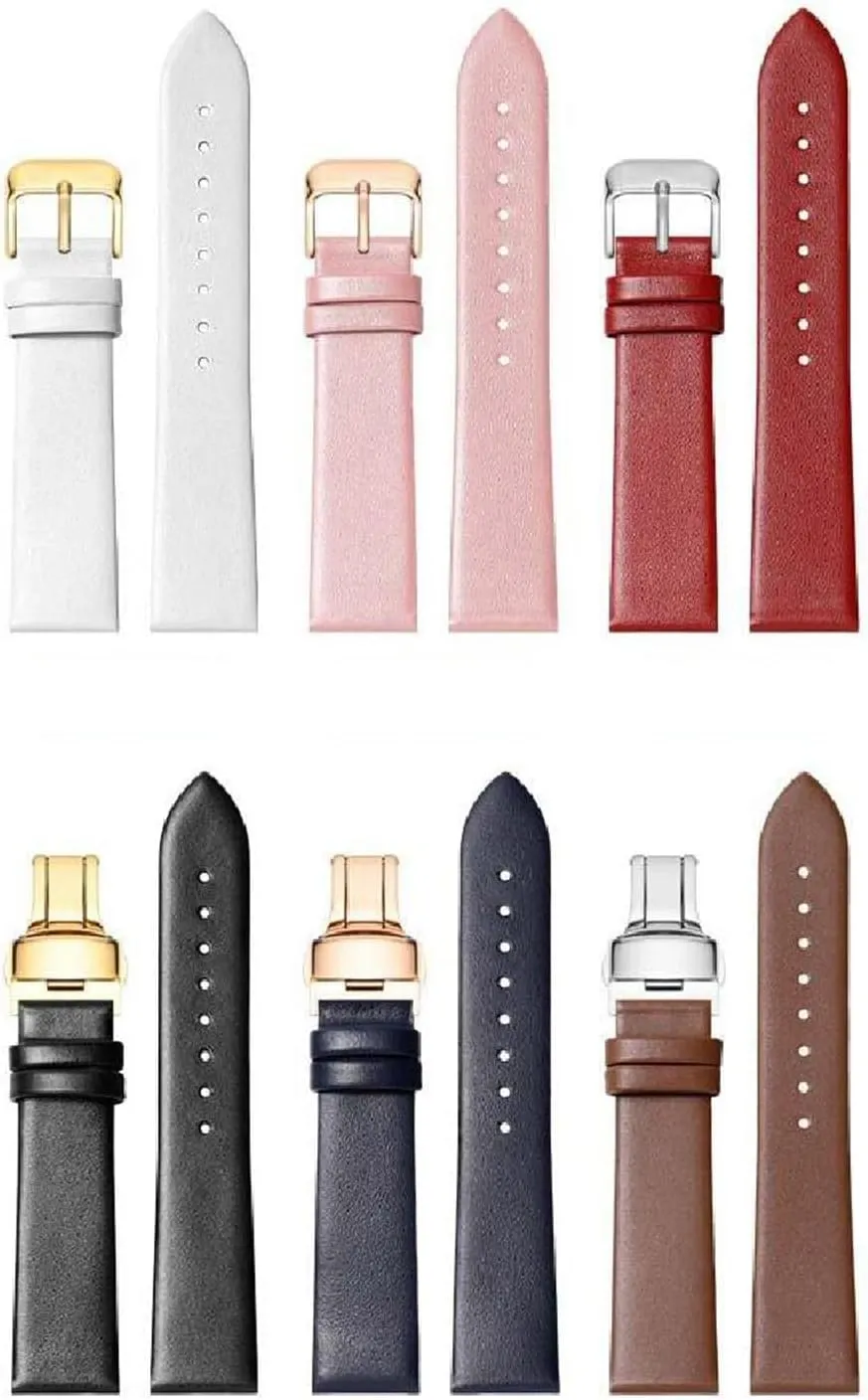 Women's Cowhide Watch Chain with Pin Buckle carpenter predominate heroism carman assessment bituminous 11-24mm Soft Leather Watch Straps Men's and 