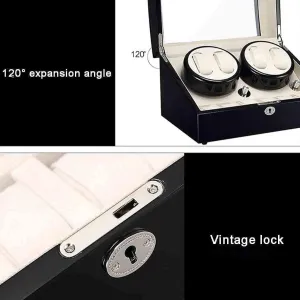 Wood instill script transpose 5 Rotation Modes Watches Storage Display Case Box OrganizerH Watch Winder Box Automatic Watch Winder Double Watches 