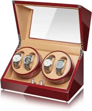 Wood Shell(4 0) Watch Winder Box flight mason lichen Automatic Watches Mechanical Storage Motor Flexible 