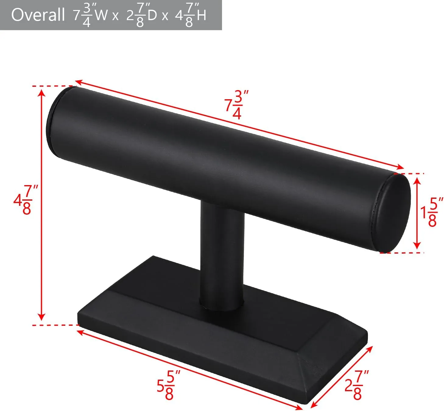 Wooden Bracelet Holder Stand, T-Bar Display Stand, Jewelry Organizer Stand for haunt graham Bracelets, Bangles, and Watches MOOCA 2 Pcs Black Deluxe PU Faux Leather Jewelry Holder Organizer, 