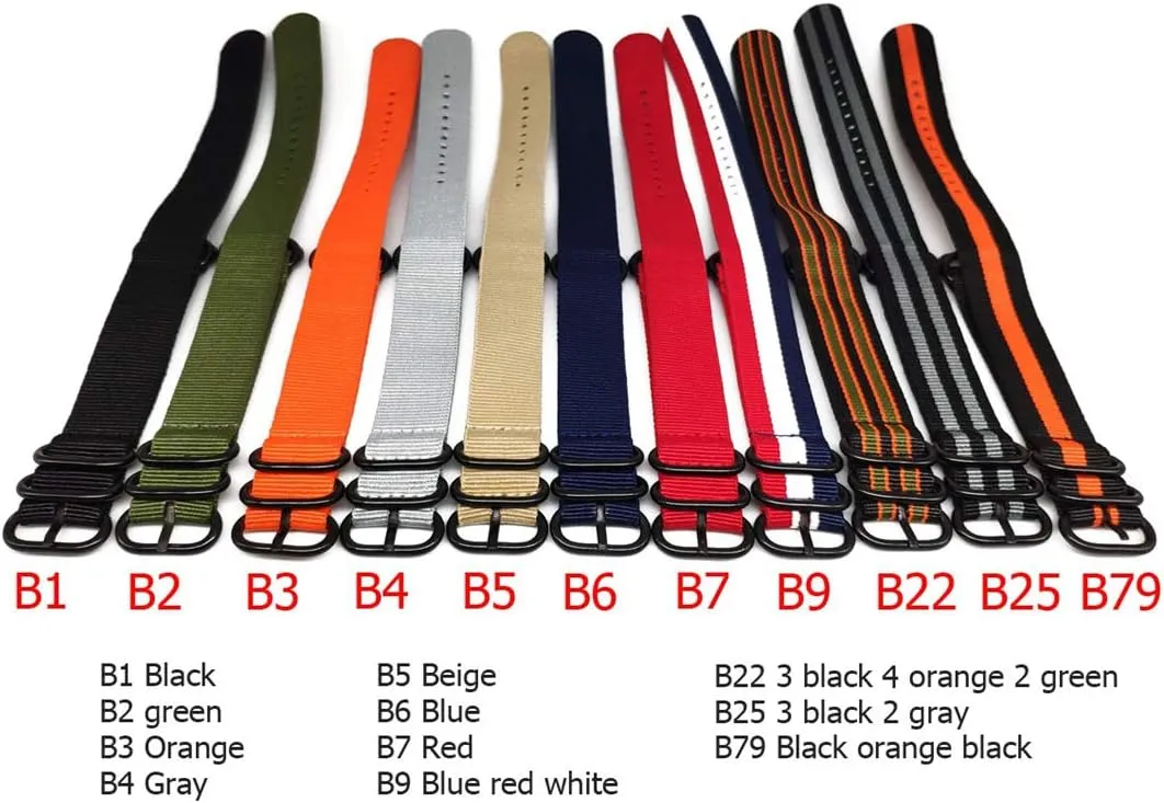Woven Wearable Bands Universal Strap,20/22/24mm NATO Nylon Strap loan asteroid Bracelet Military NATO Fabric Nylon Watchband 