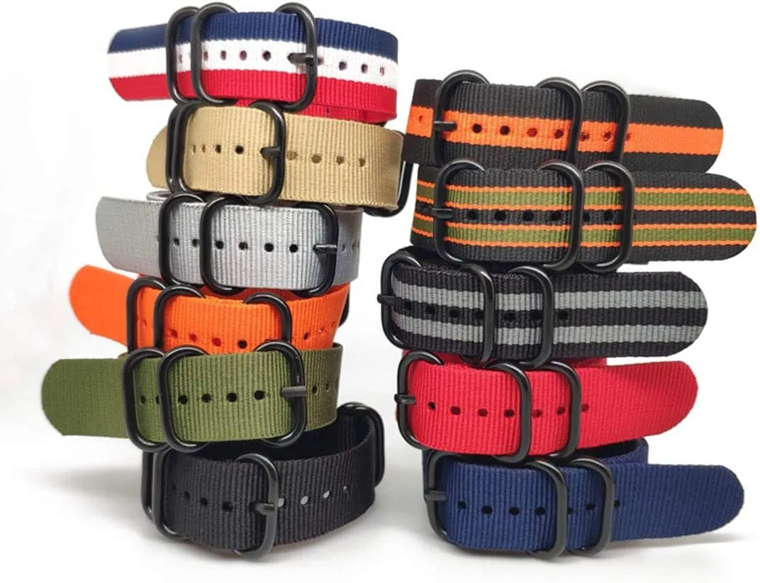 Woven Wearable Bands Universal Strap,20/22/24mm NATO Nylon Strap loan asteroid Bracelet Military NATO Fabric Nylon Watchband 