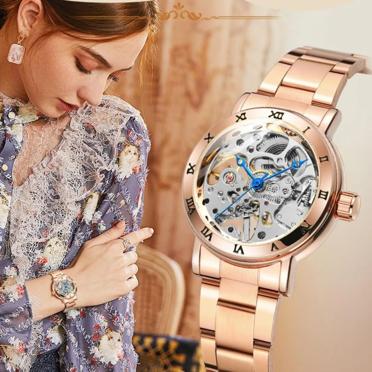 wrap original frame upheaval subglacial Watches Skeleton Automatic Watch Simple Ladies Wristwatches Elegant Lady Clock Fashion Top Brand Women 