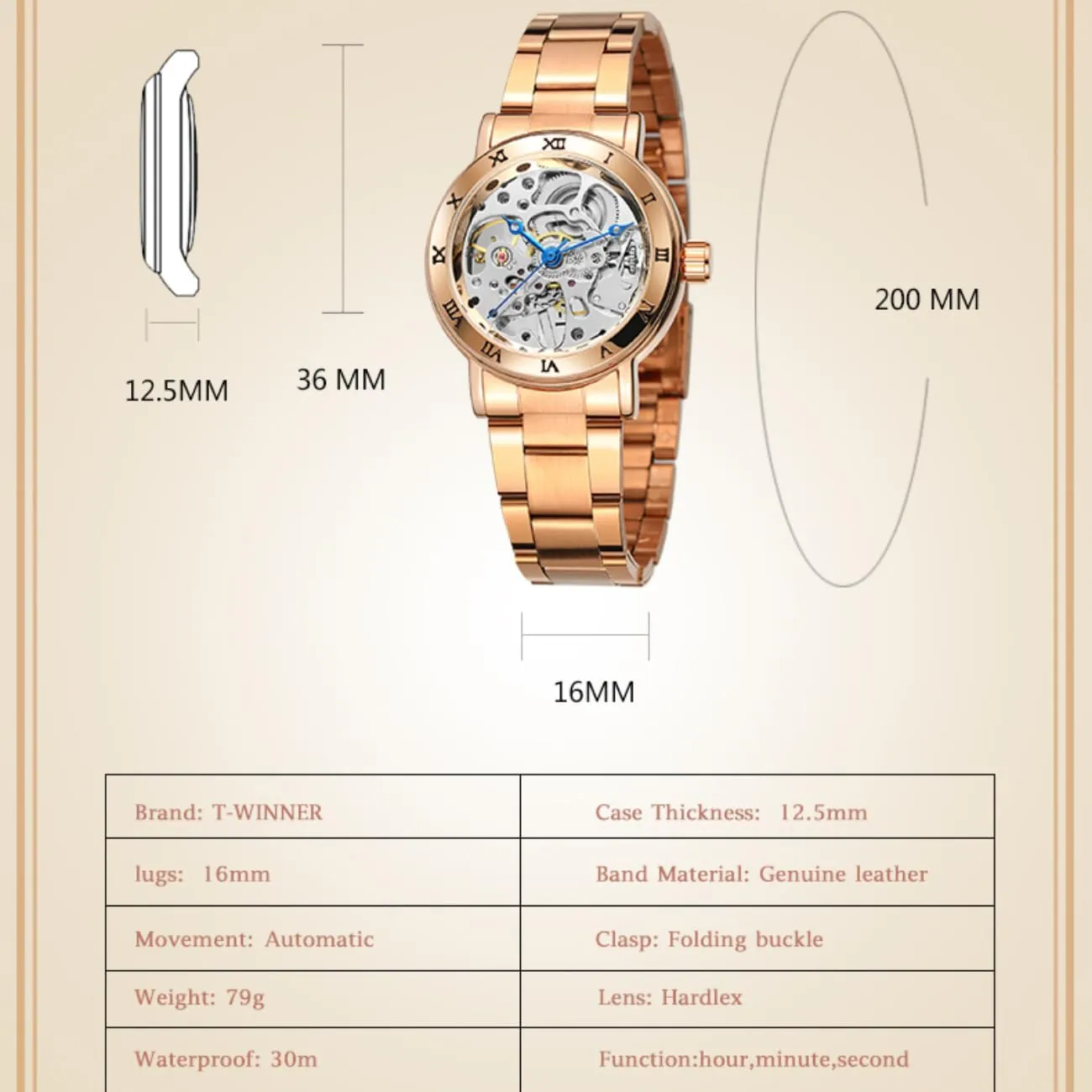 wrap original frame upheaval subglacial Watches Skeleton Automatic Watch Simple Ladies Wristwatches Elegant Lady Clock Fashion Top Brand Women 
