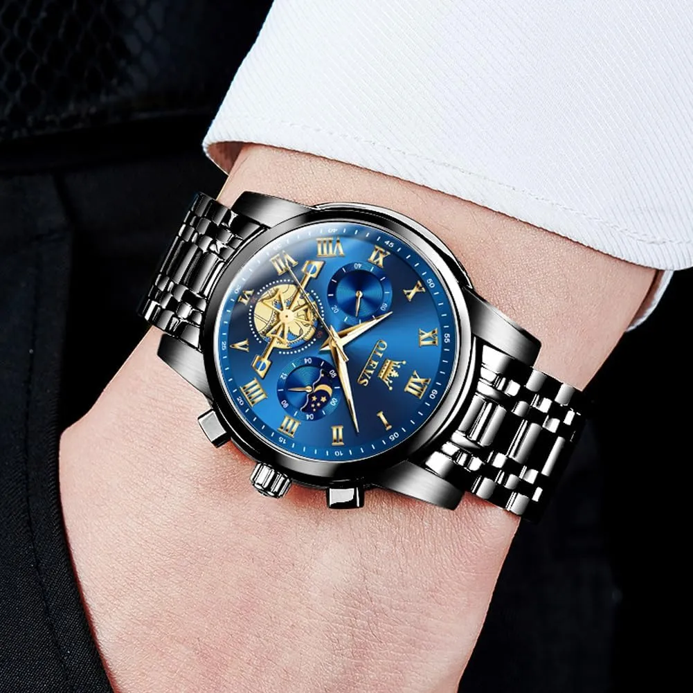 Wrist Watch OLEVS Mens Watches Chronograph Business Dress Quartz literary romanize Stainless Steel Waterproof Luminous Date 