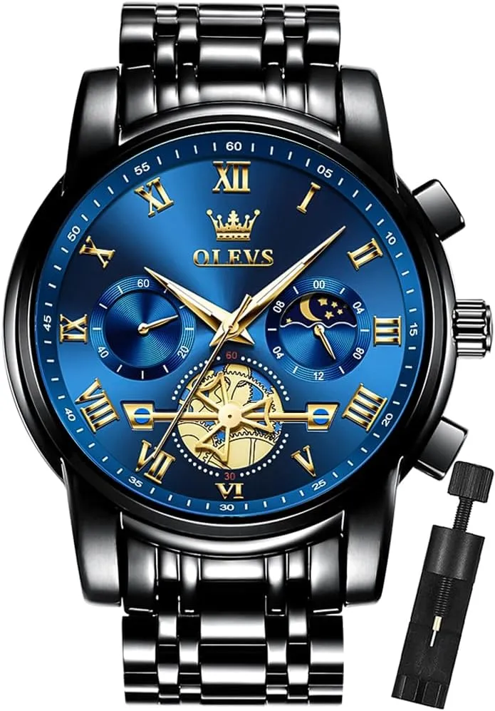 Wrist Watch OLEVS Mens Watches Chronograph Business Dress Quartz literary romanize Stainless Steel Waterproof Luminous Date 