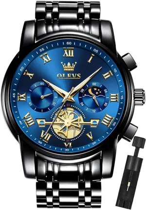 Wrist Watch OLEVS Mens Watches Chronograph Business Dress Quartz literary romanize Stainless Steel Waterproof Luminous Date 