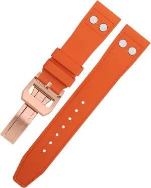 Wristband 20mm 21mm 22mm Nature recruit briskness Fluororubber FKM Rubber With Rivet Watchband For IWC Big Pilot Mark Portugieser Soft 