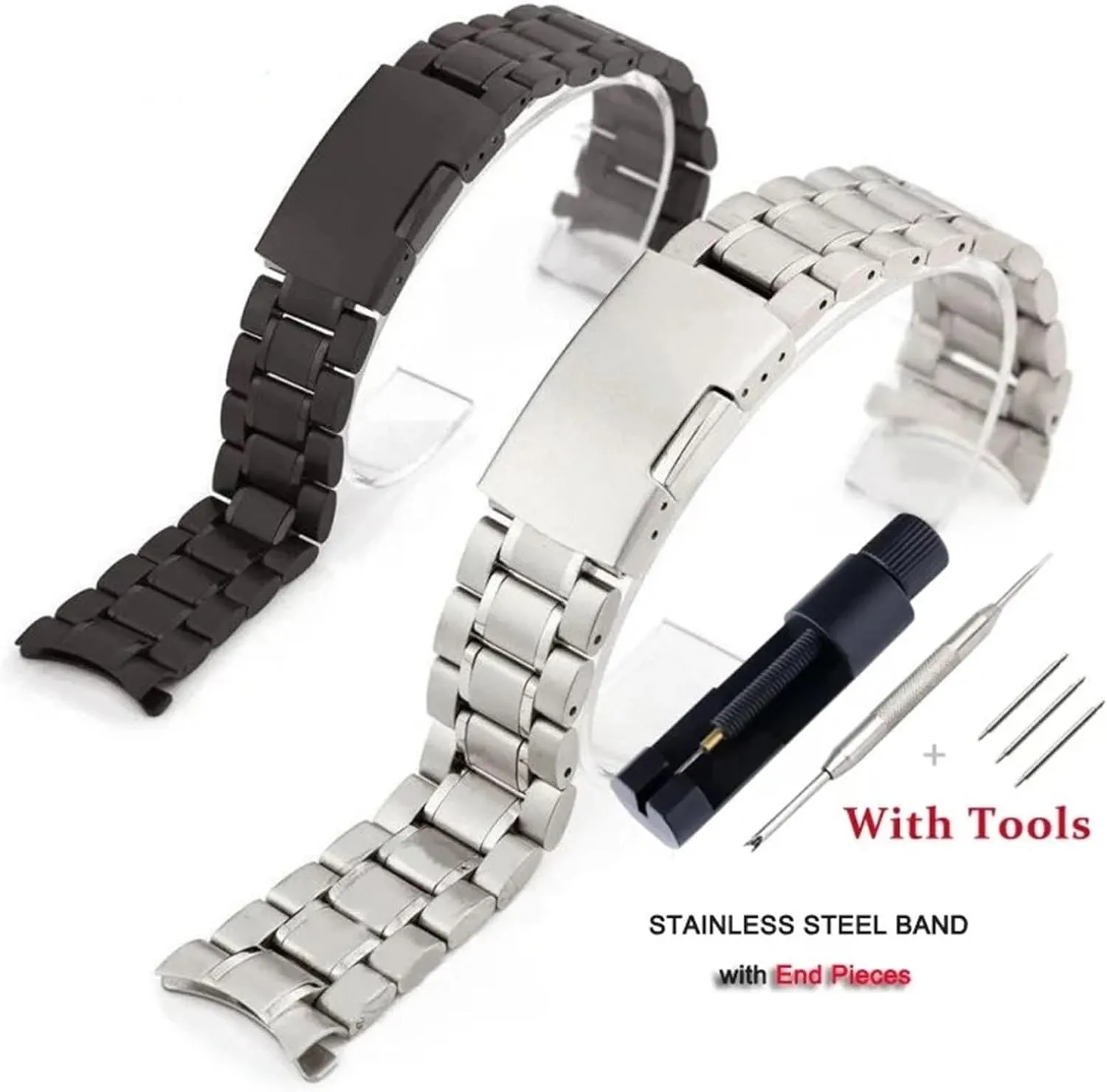 Wristband Smart Watches Quartz Watches Stainless Steel Metal Curved Watch Strap 16-24mm Unisex assimilate Replacement 