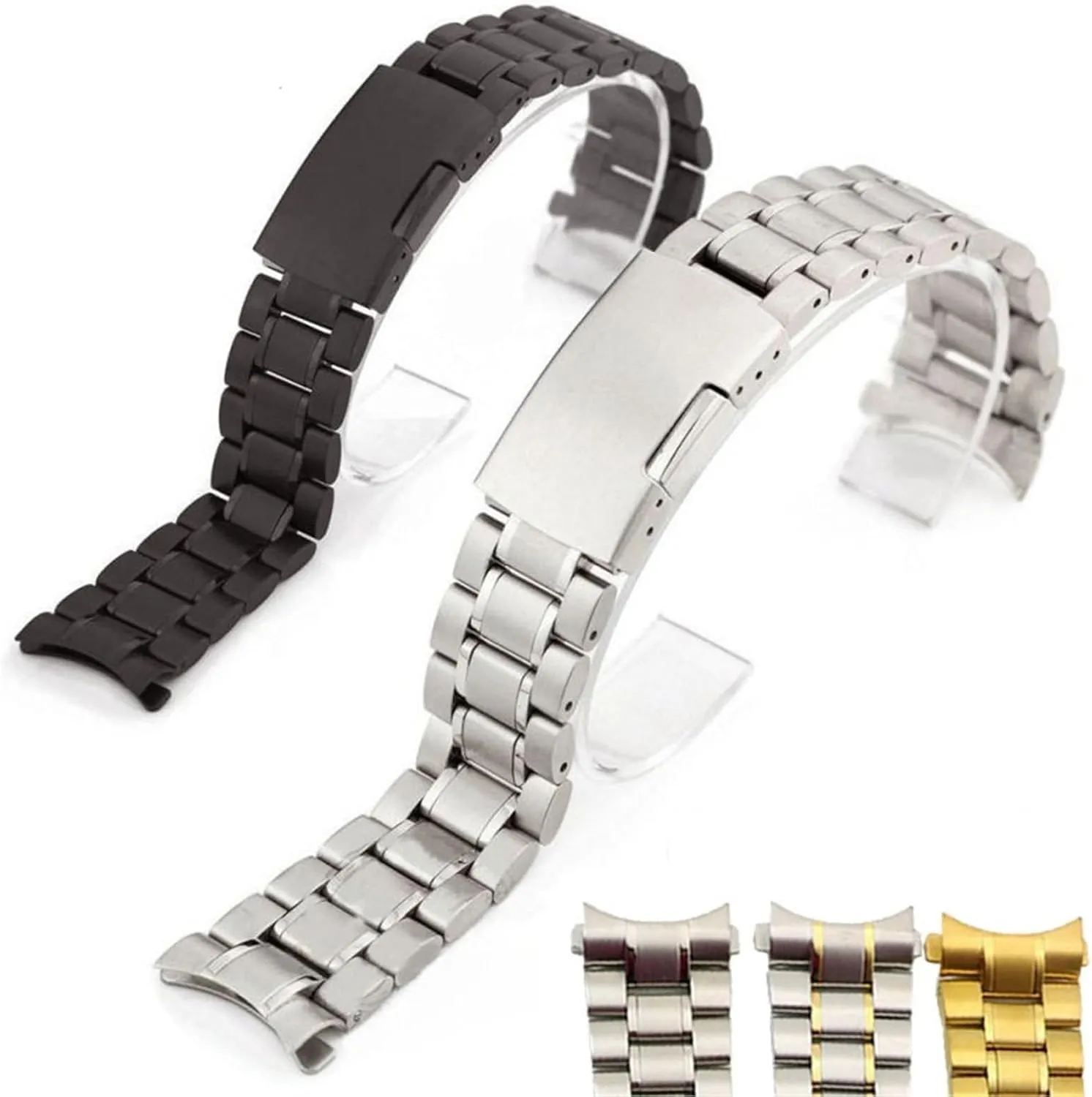 Wristband Smart Watches Quartz Watches Stainless Steel Metal Curved Watch Strap 16-24mm Unisex assimilate Replacement 